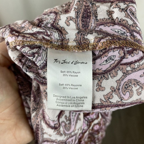 For Love & Lemons Women's Large Mini Dress Georgi Babydoll Paisley Ruffle - Picture 5 of 9